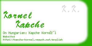 kornel kapche business card